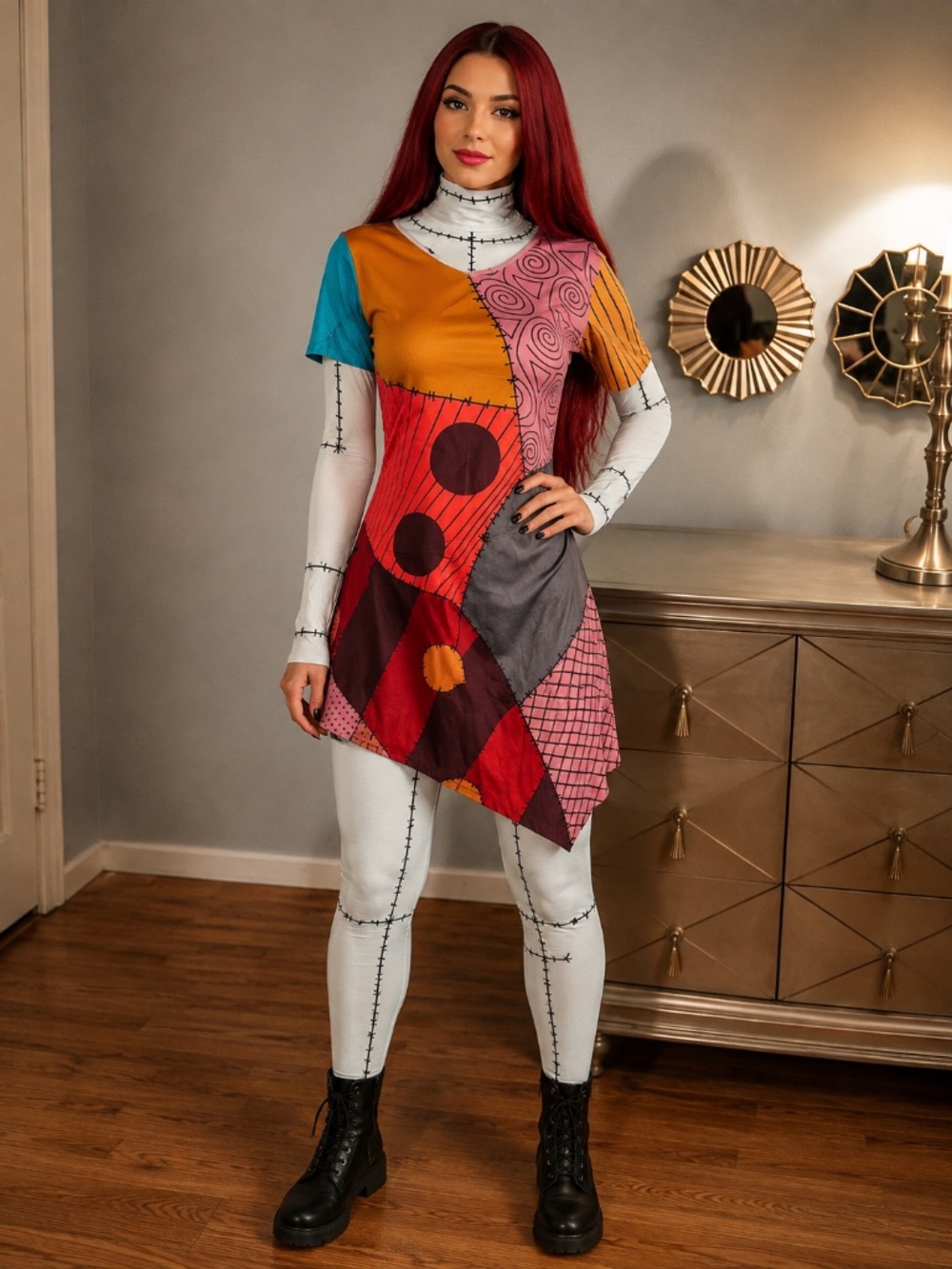 4pc Size Large Women's Sally Nightmare Before Christmas Costume Halloween